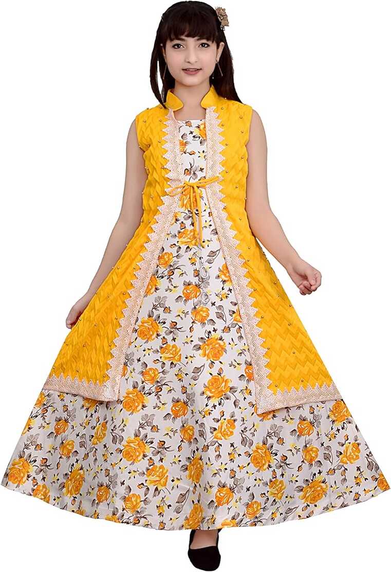 Buy Maurya Girls Wear Beautiful Regular Gown For Girls (13-14 ...