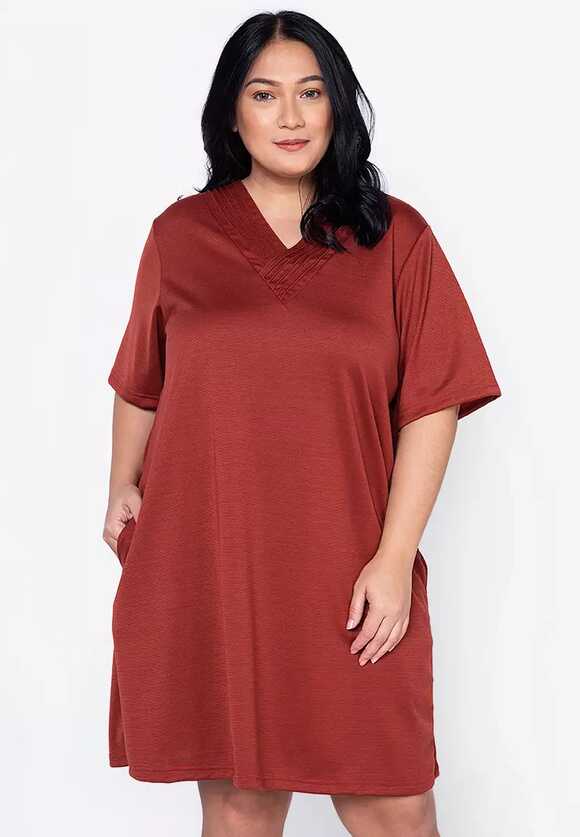 Buy Maxine Plus Size Ribbed Cotton Casual Dress 2024 Online ...