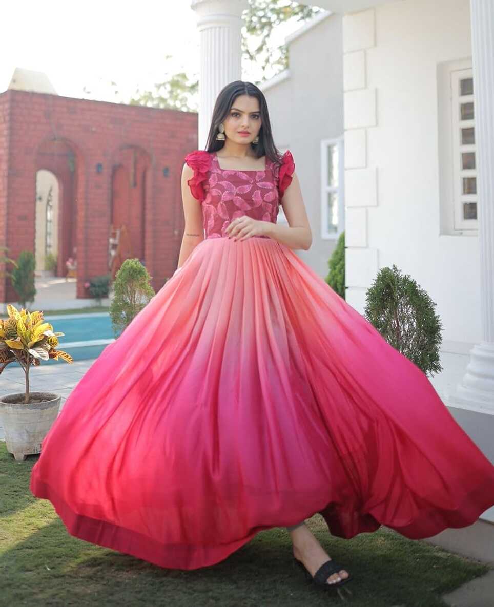 Buy NEW LONG GOWN (Large) PINK at Amazon.in