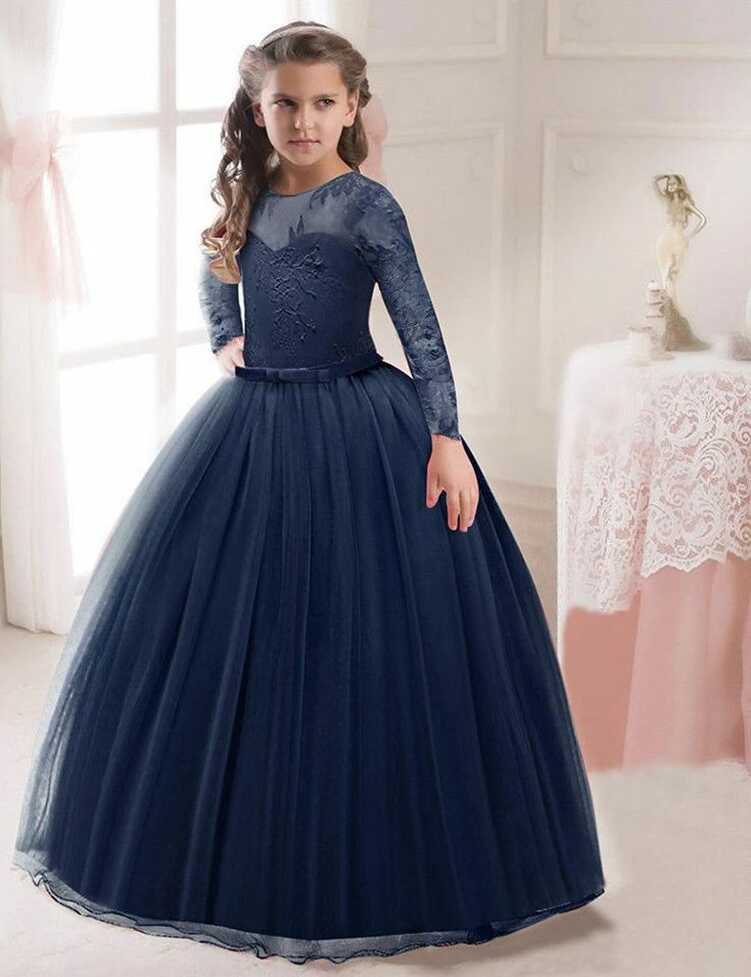 Buy Navy Blue Gown For Flower Up To Age 10 Years - Fabulous ...