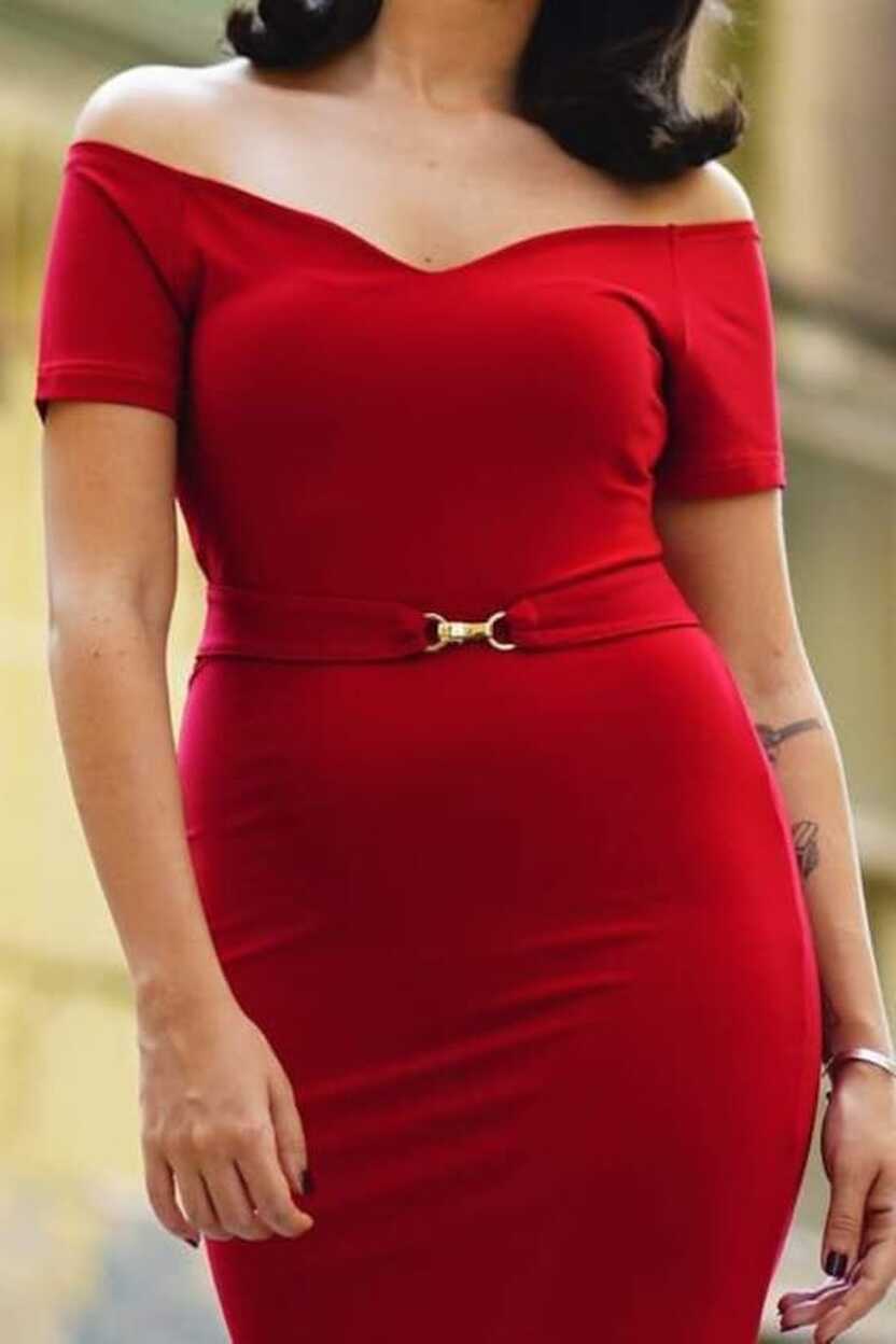 Buy No.3 Dress Short Sleeve RED Dress Red Dress for Women Casual ...