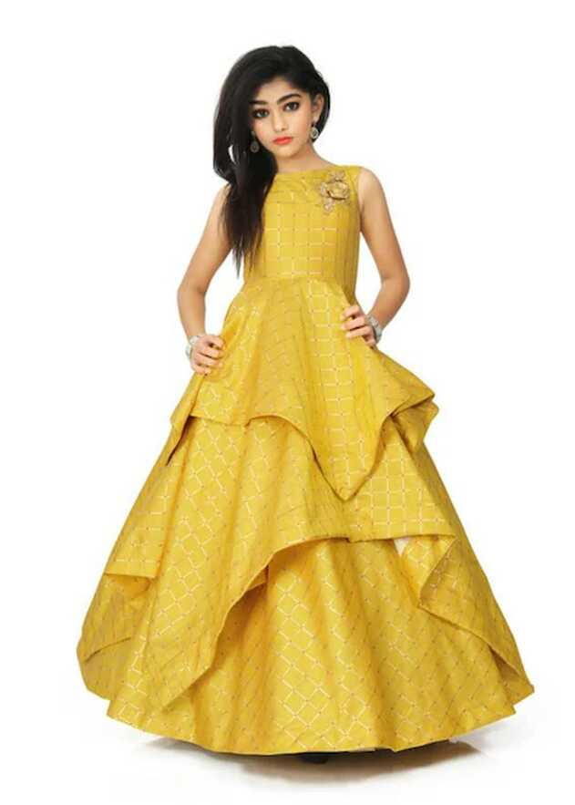 Buy Noyyal Girls Long Gown Dress For Kids, 13 Years-14 Years ...