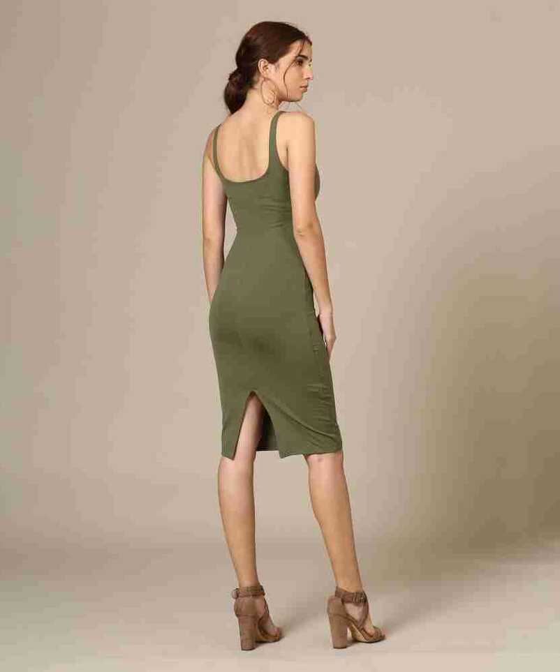 Buy OLIVE FOREVER 21 Women Bodycon Green Dress Online at ...