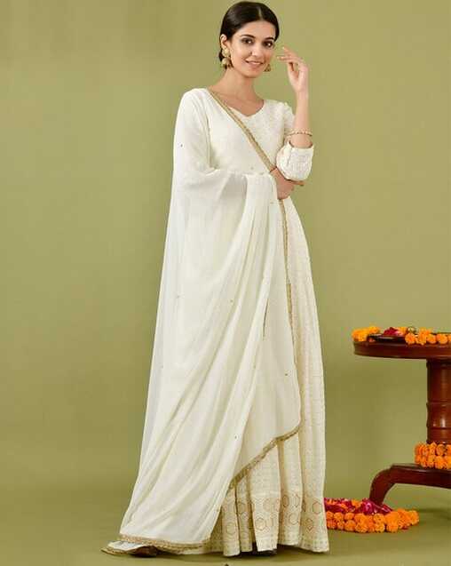 Buy Off White Dresses &amp; Gowns for Women by Rangpur Online | Ajio.com