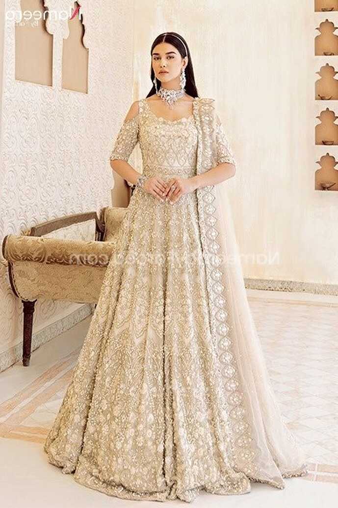 Buy Pakistani Bridal Dresses-Latest Off White Dress in Maxi Style ...