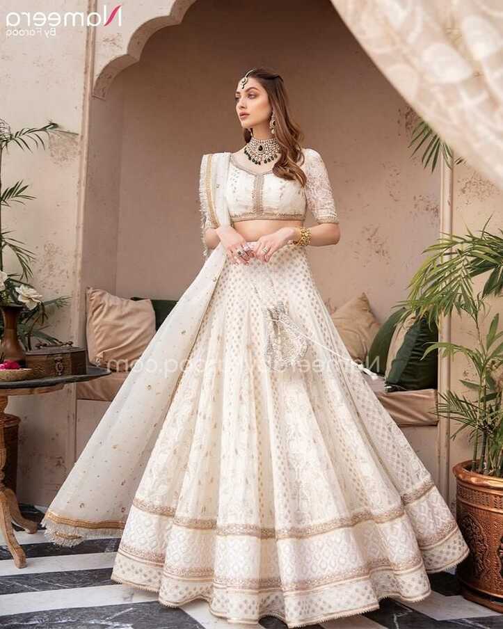 Buy Pakistani Bridal Dresses-Lehenga Choli Off White Pakistani ...