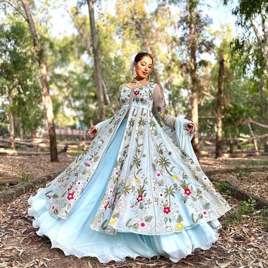 Buy Pakistani Indian Wedding Dresses Georgette Long Frock ...