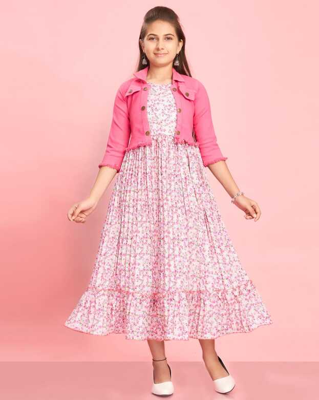 Buy Pink Dresses &amp; Frocks for Girls by AARIKA GIRLS ETHNIC Online ...