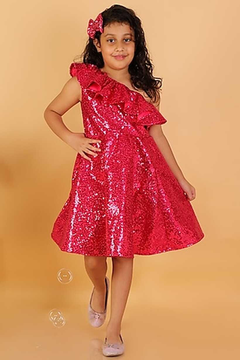 Buy Pink Sequins Dress for Girls for 11-12 Year Girls Online from ...