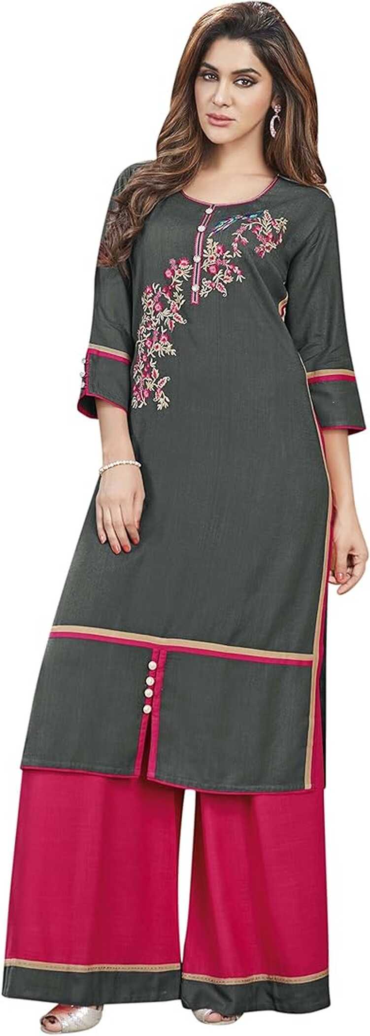 Buy Readymade Plazo Suits for Women Stitched, Rosaniya Fully ...