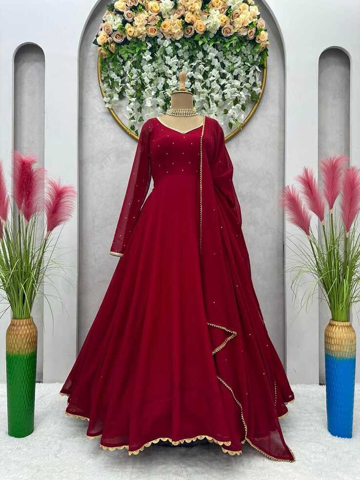 Buy Red Party Wear Gown online in India – Joshindia