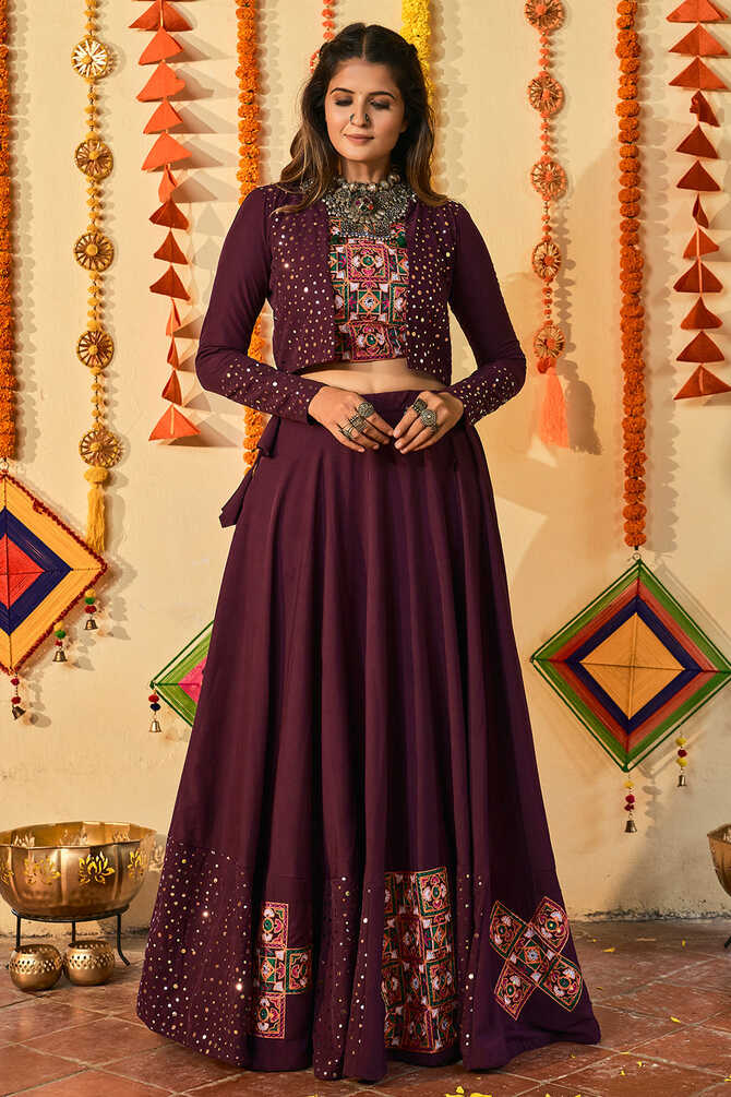 Buy Revolver Violet Lehenga Choli Online - MySilkLove