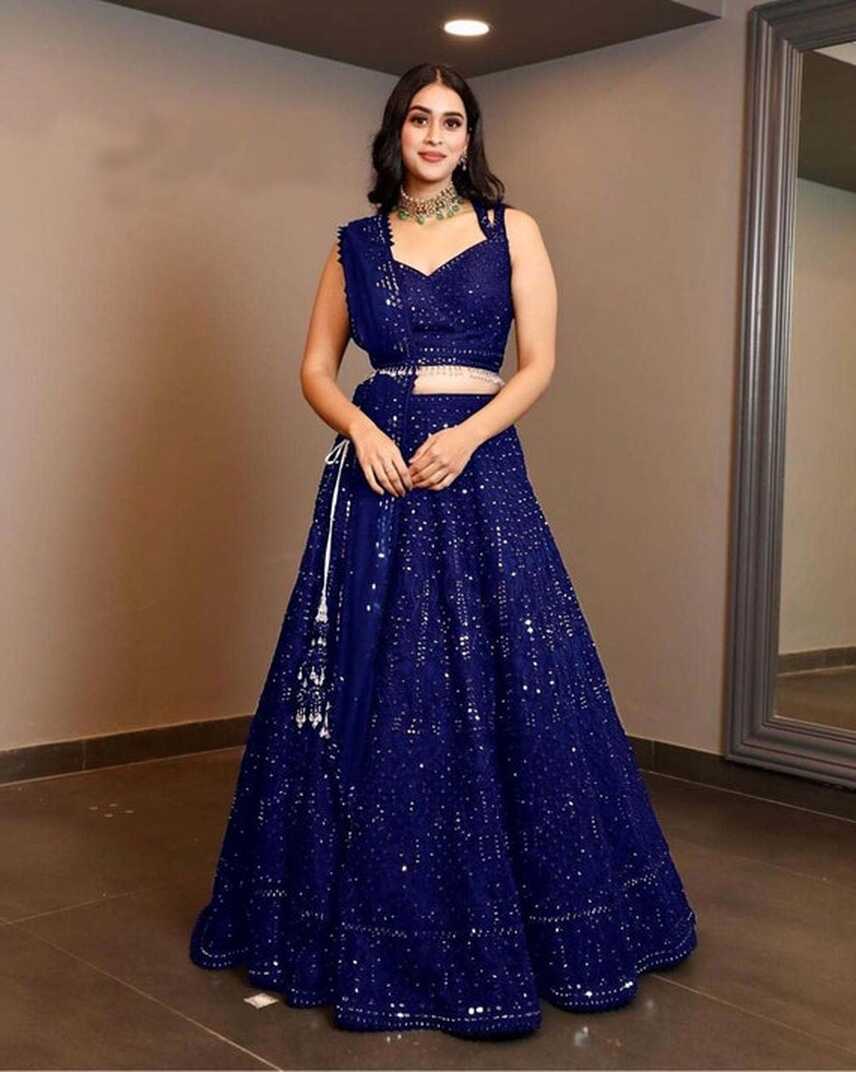 Buy Royal Blue Designer Lehenga for Women Party Wear Bollywood ...