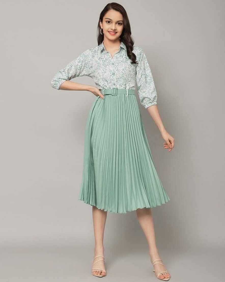 Buy Sea green Dresses &amp; Frocks for Girls by OTABU Online | Ajio.com