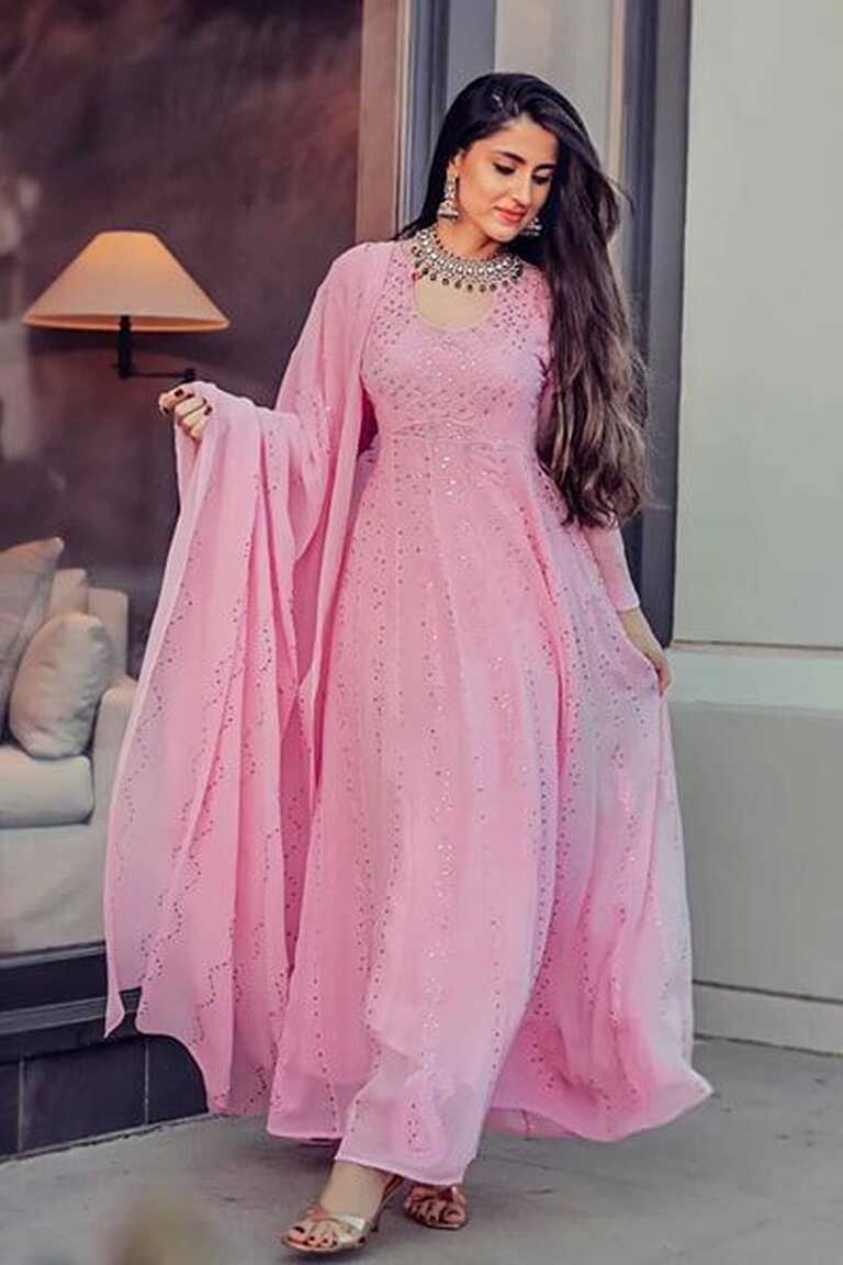 Buy Simple Long Party Wear Gown 2021 Pink [Wedding + Party Special]