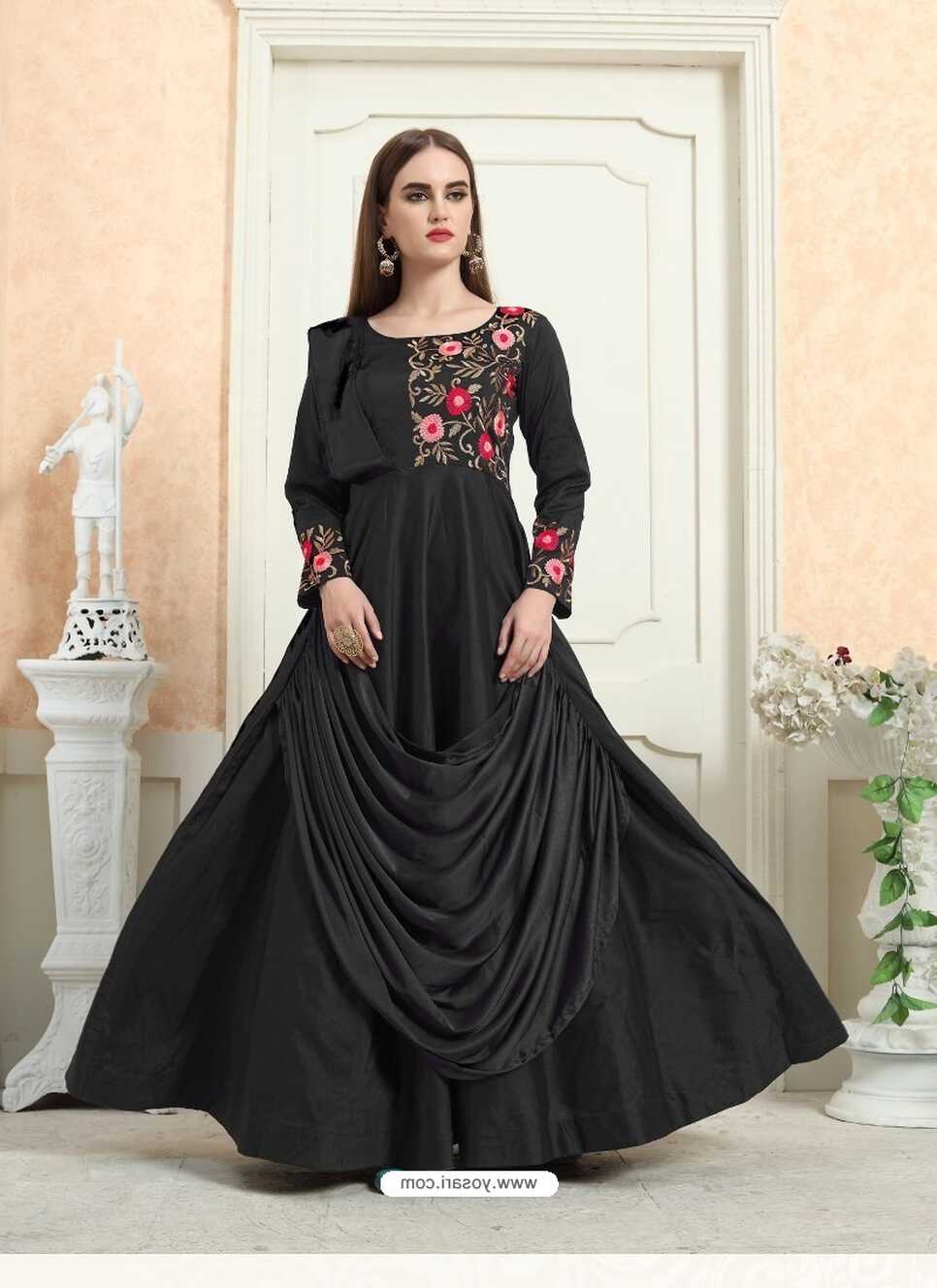 Buy Sizzling Black Party Wear Gown for Girls | Gowns