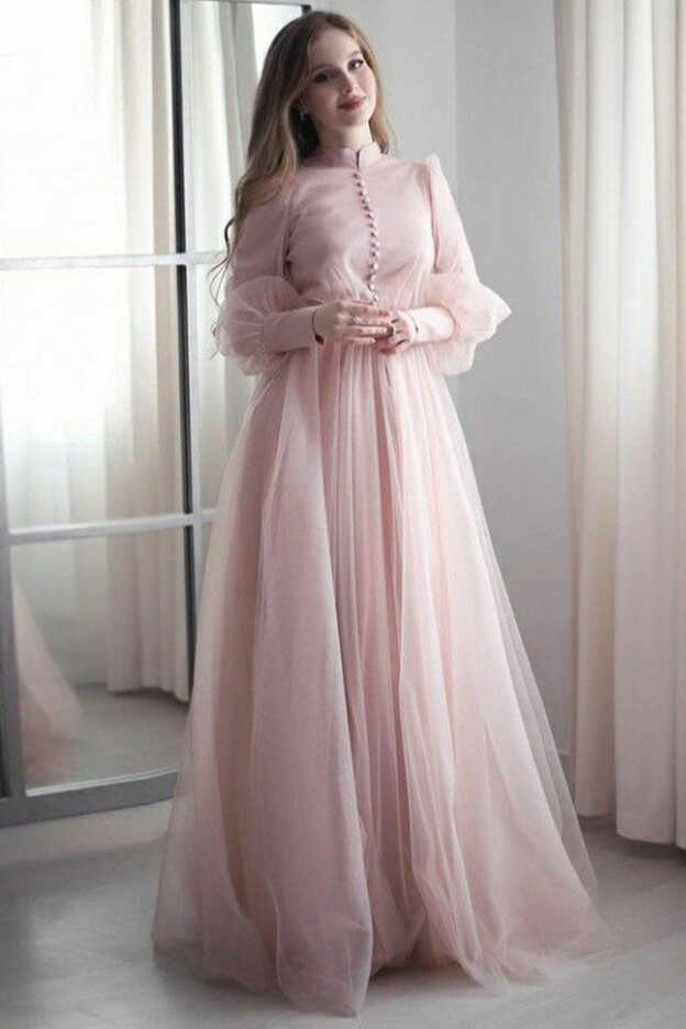 Buy Wedding Wear Net Light Pink Gown LSTV114595