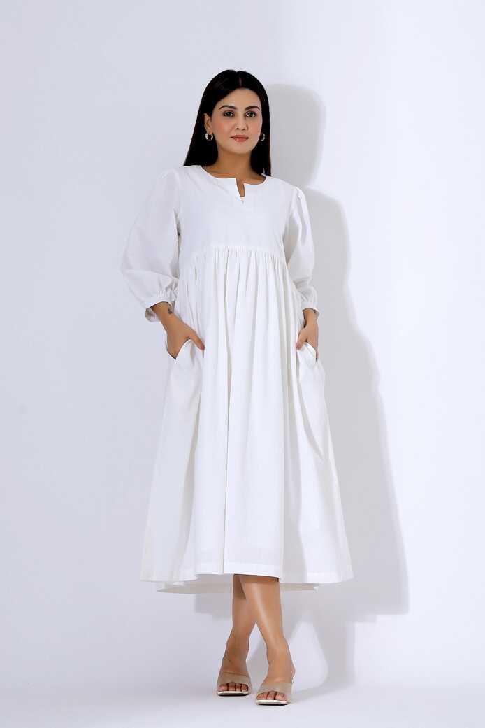 Buy White Cotton Dress, White Summer Dress, Casual Sun Dress With ...