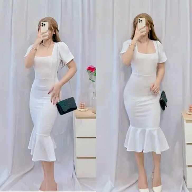 Buy White Knee Length Dress online | Lazada.com.ph