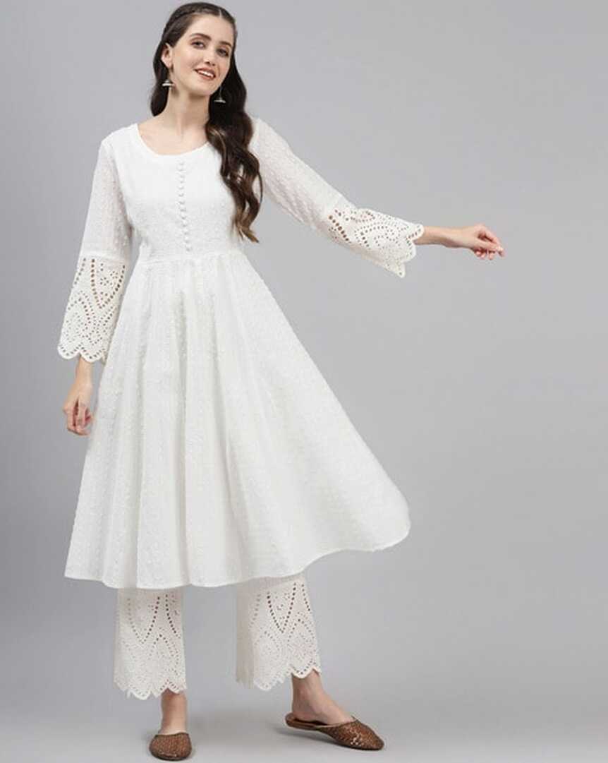 Buy White Kurta Suit Sets for Women by Readiprint Online | Ajio.com