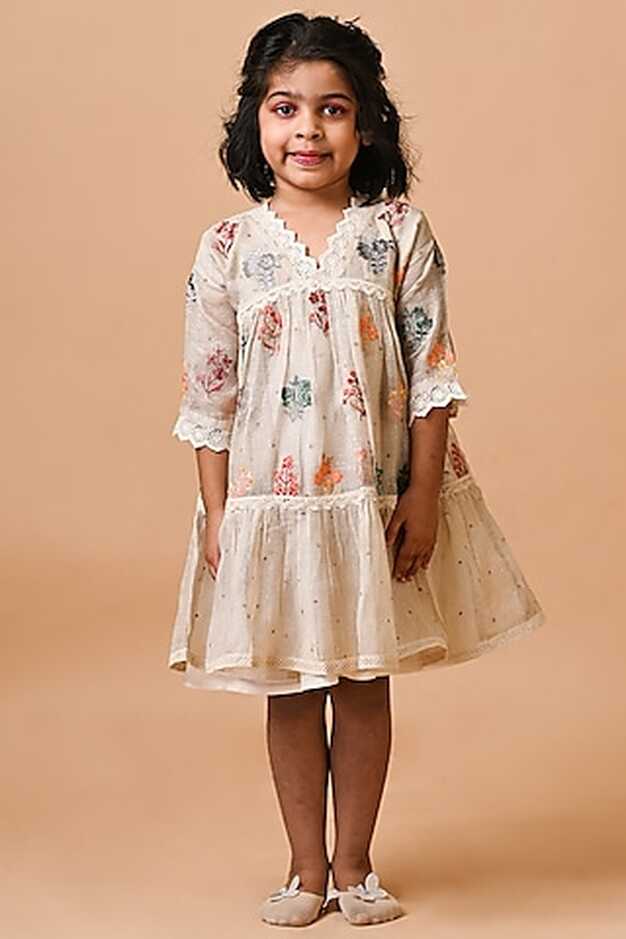 Buy White Silk Dress for 11-12 Year Girls Online from Indian ...