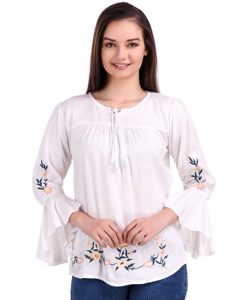 Buy Women&#39;s Embroidered Stylish Western Tops for Women/Girls ...