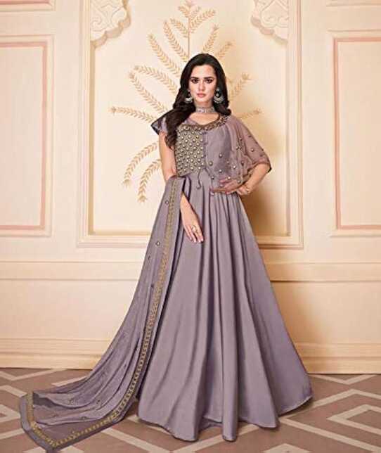 Buy Women&#39;s Fully Stitched Soft Silk Indo-Western Long Gowns at ...