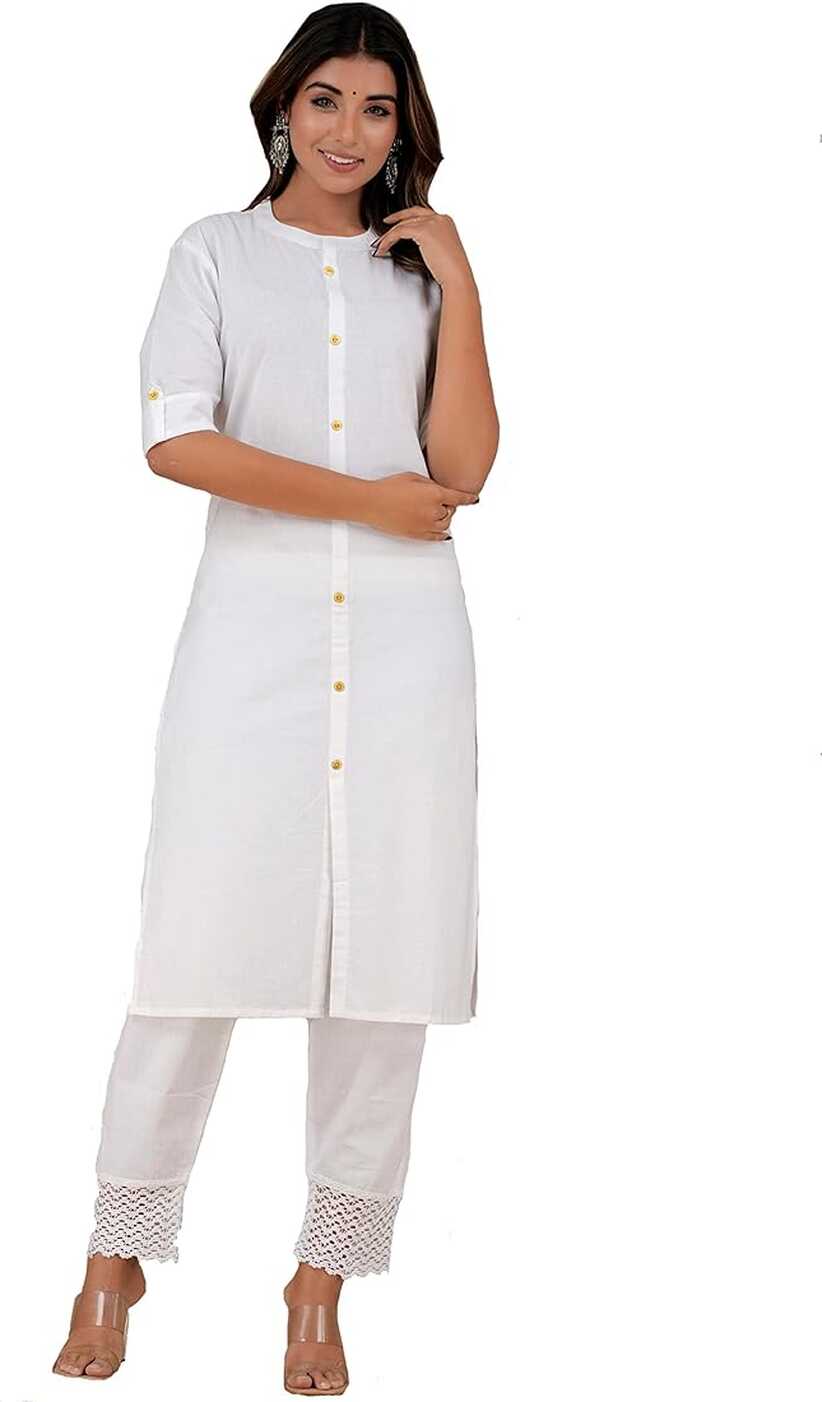 Buy Women Cotton Salwar Suit (38, OFF WHITE) at Amazon.in