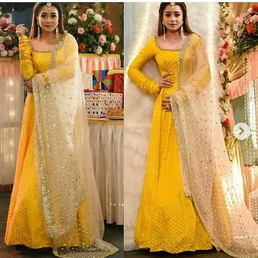 Buy Yellow Latest Designer Long Gown for Women and Girls for ...