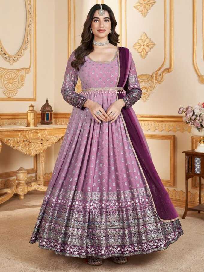 Buy a Designer Wedding Heavy Flair Anarkali Gown Online at Ethnic ...