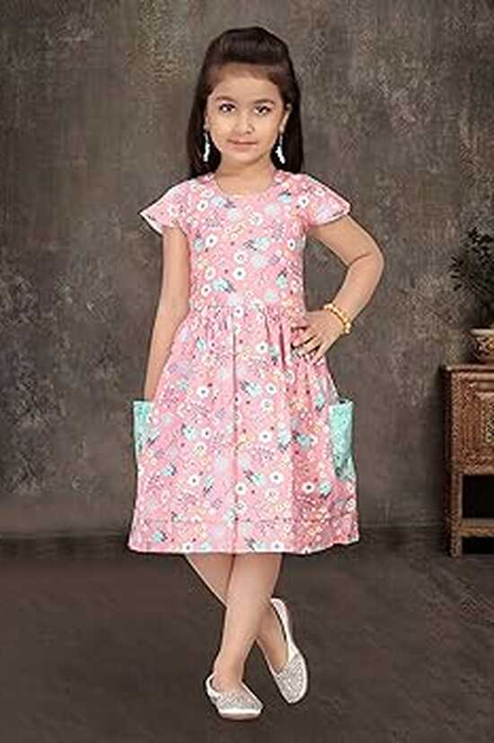 Buy baby wish Girl Dress Knee Length Frock Floral Prints Girls ...