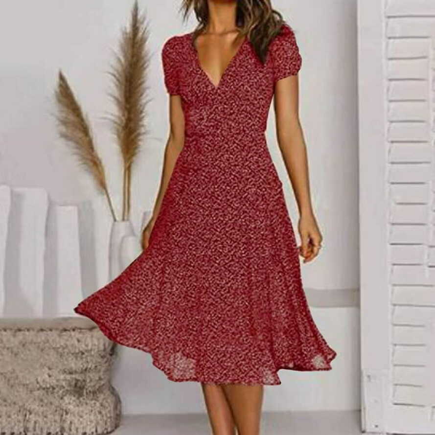 CLEARANCE Red Dresses Elegant Polka Dot Dresses for Women Dresses ...