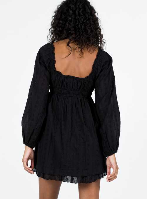 Carlita Long Sleeve Mini Dress Black