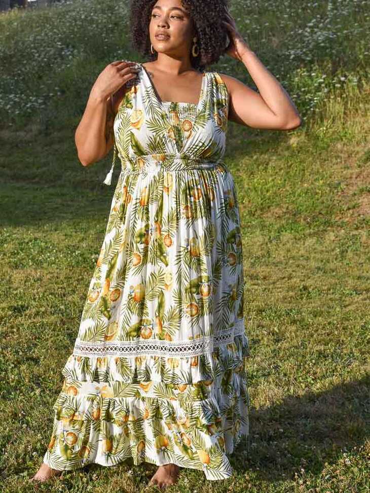 Cartagena Citrus Print Maxi Dress - FINAL SALE