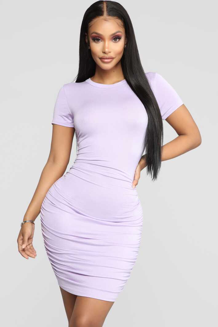 Casual Chillin&#39; Ruched Mini Dress - Lavender | Fashion Nova ...