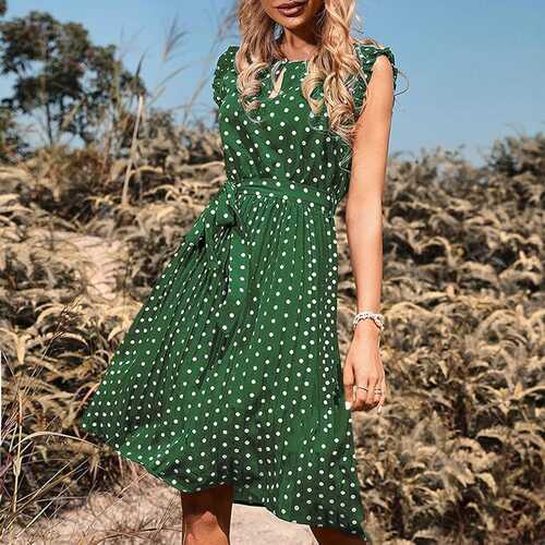 Casual Dress Knee-Length Dresses, Women&#39;s Midi Summer Dresses ...