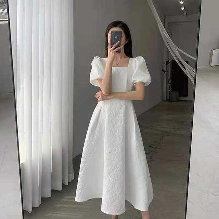 Casual Elegant One-piece Dress Women Solid Slim Korean