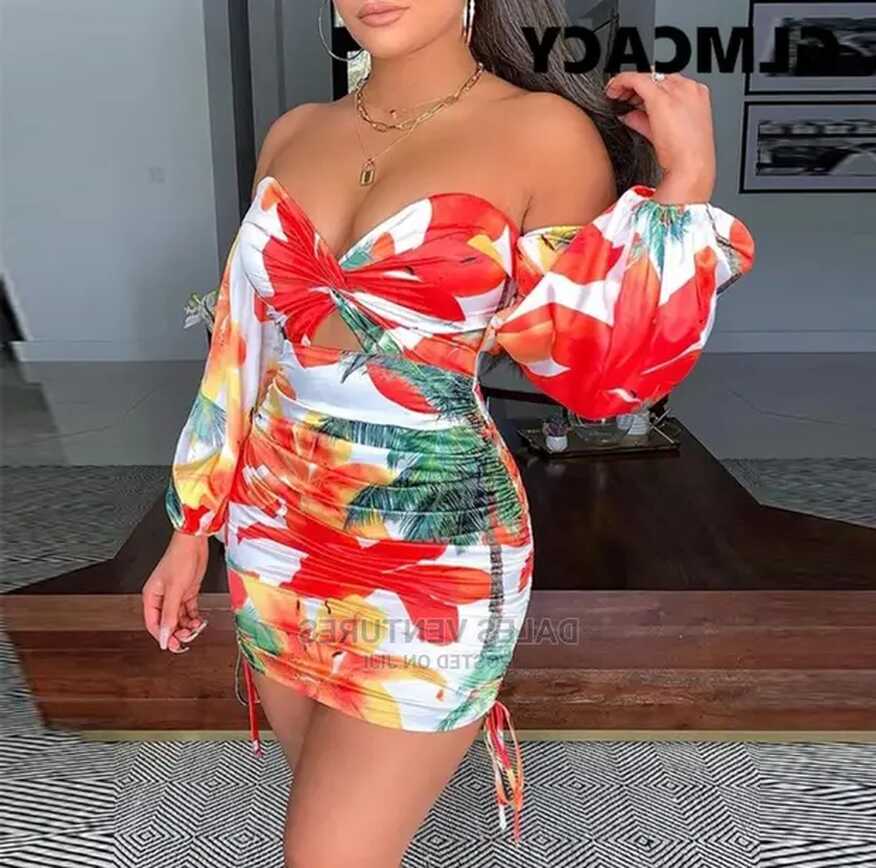 Casual Ladies Summer Floral Printed Sexy Bodycon Dress in Lekki ...