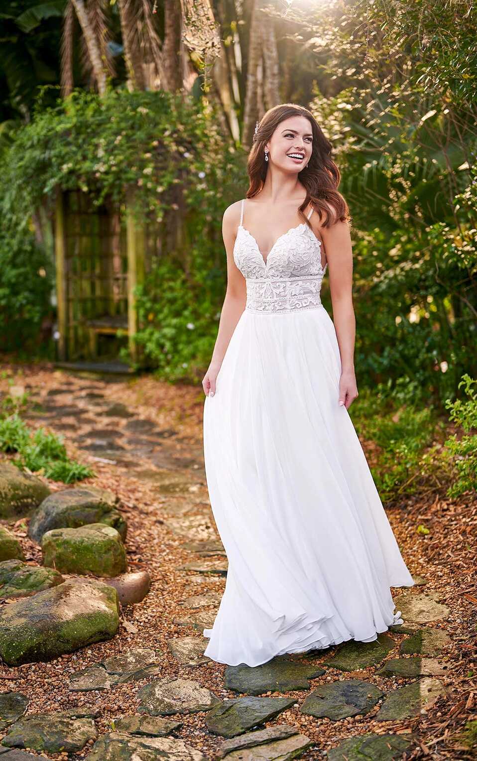 Casual Summer Wedding Dress with Triple-Banded Waist - Essense of ...