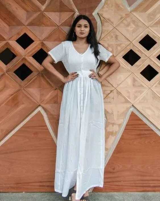 Casual White Women Long Maxi Dress at Rs 750/piece in Kanpur | ID ...