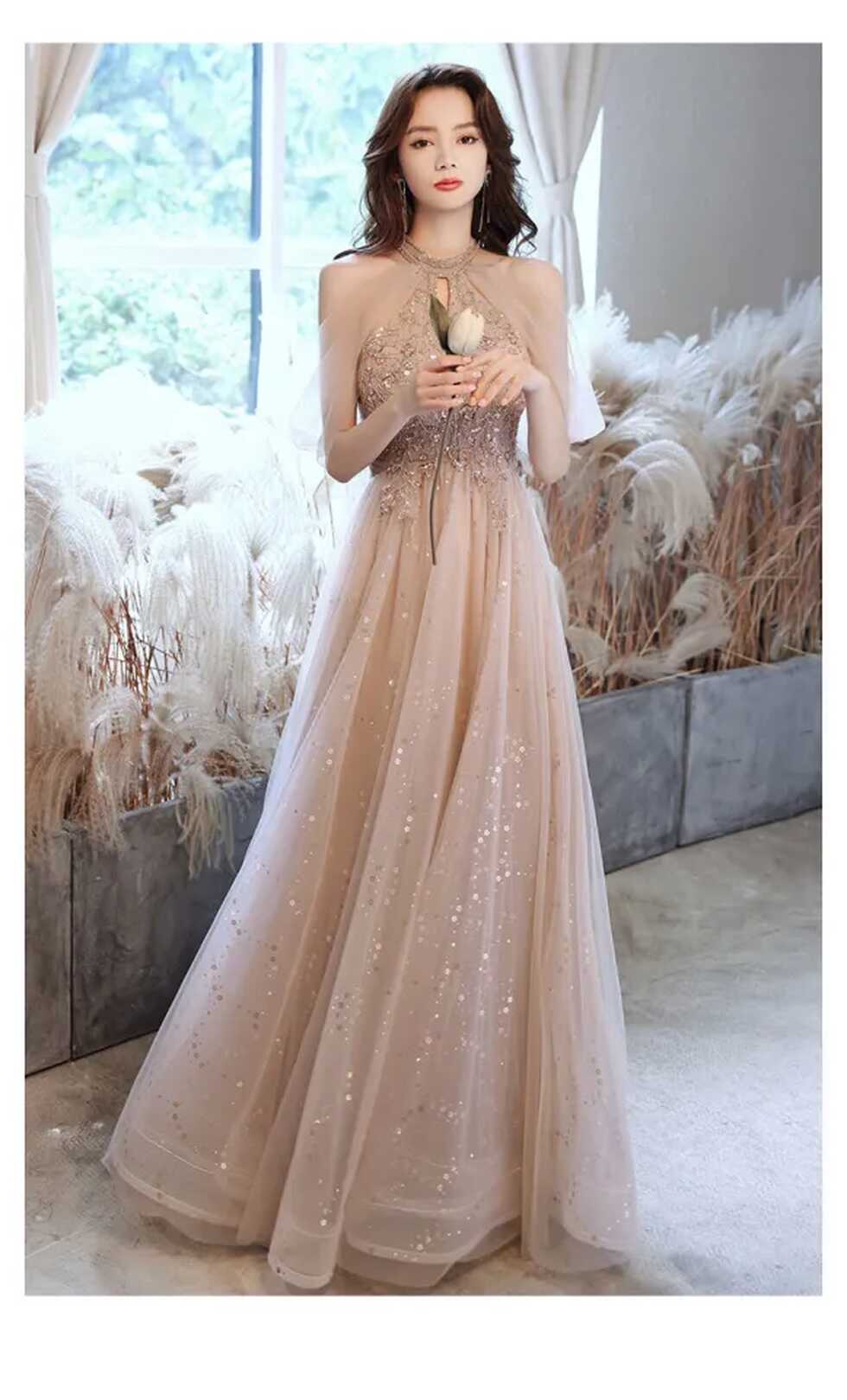 Champagne Women Evening Dress Fairy 2023 New Korean Style Summer ...