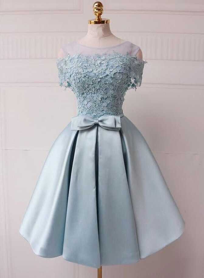 Charming Light Blue Off Shoulder Homecoming Dress 2019, Beautiful ...