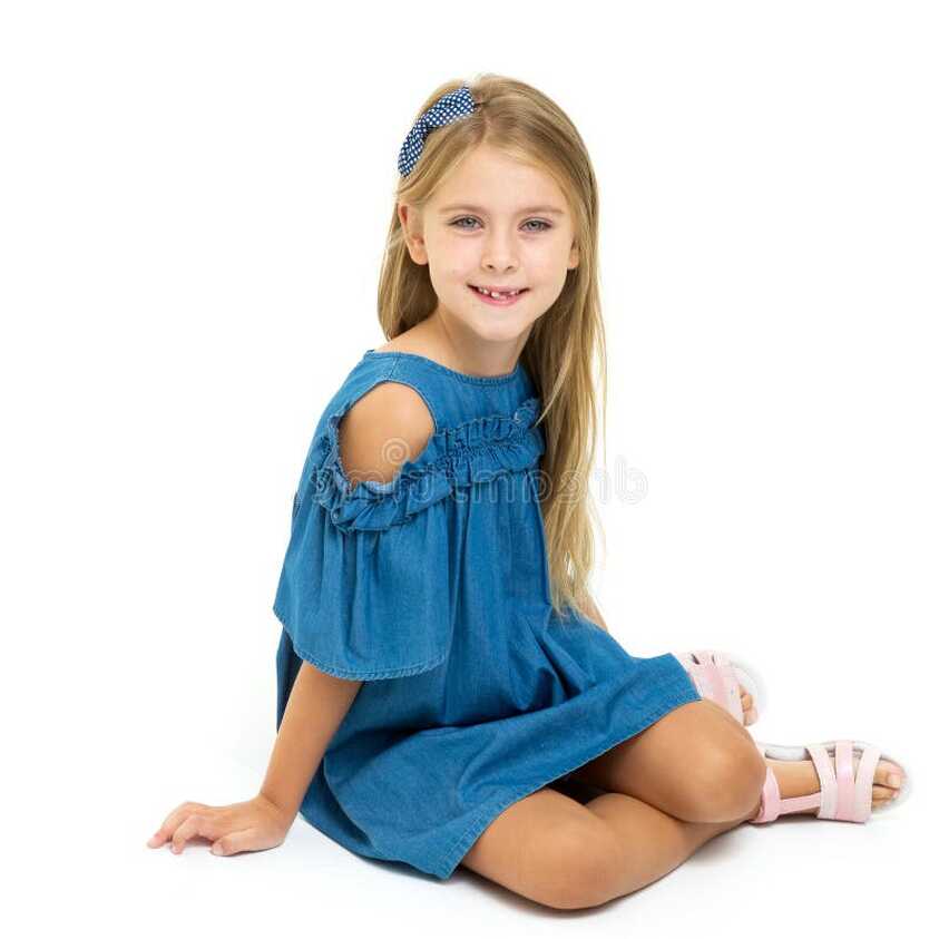 Charming Little Girl Sitting on Floor Stock Image - Image of happy ...