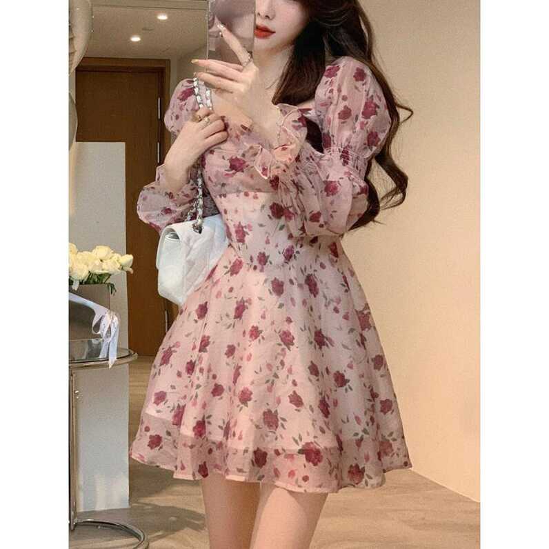 Cheap 2023 Spring Sweet Elegant Short Party Dress Korean Fashion ...