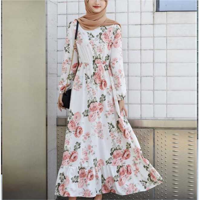 Cheap 25 Color Floral Print Casual Long Dress Women Dresses Spring ...