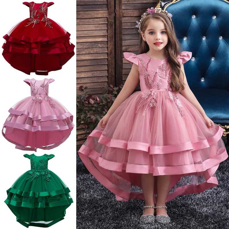 Cheap Children Baby Girl solid color Fancy Princess Dress ...