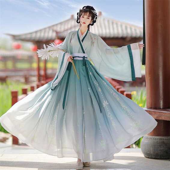 Cheap Hanfu Women Chinese Traditional Embroidery Stage Dance Dress ...