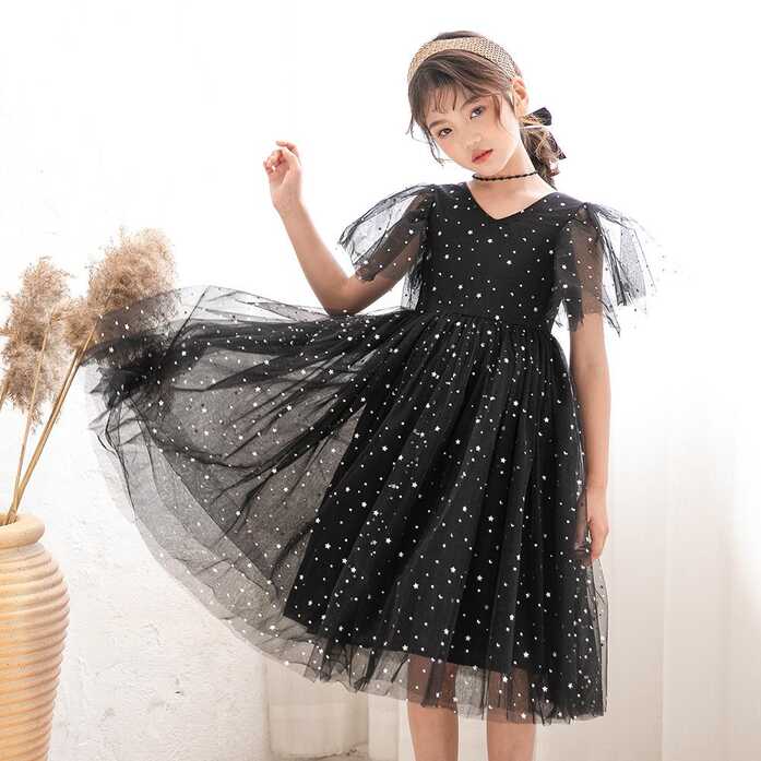 Cheap High Quality Kids Dresses for Girls Dress Star Sequins ...