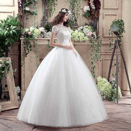 Cheap Large Size Big Size Wedding Dress Bride One Word Shoulder ...