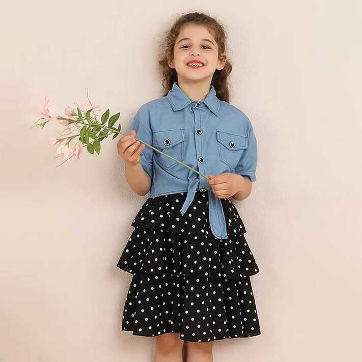 Cheap Summer Girls Dress Kids Clothing Baby Girls Denim Casual ...